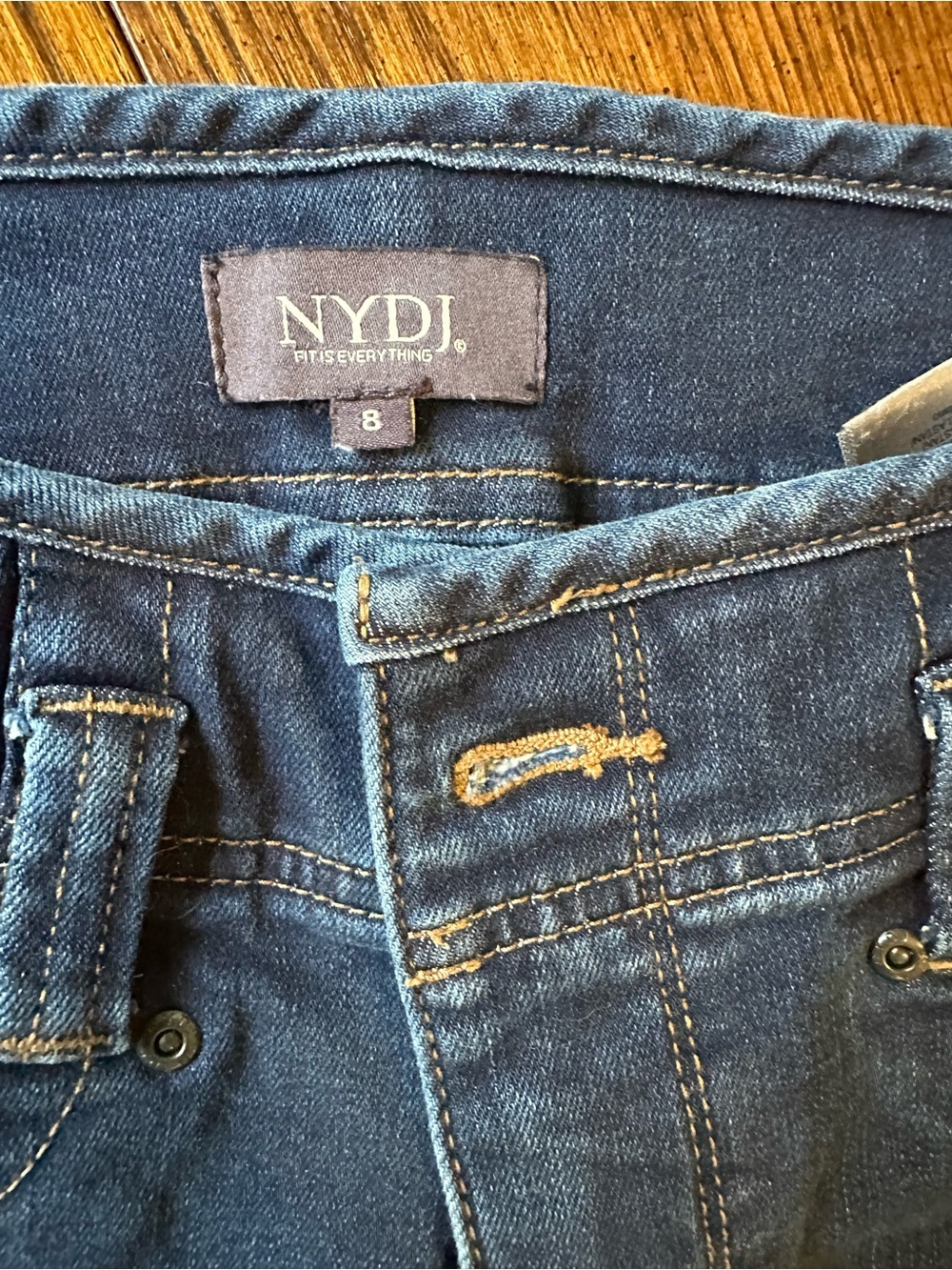 NYDJ Indigo Stretch Denim Marilyn Straight Jeans size 8